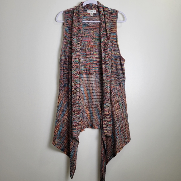 Studio JPR Tops - Vintage Studio JPR Multicolor Coogi style Flowy Open Vest Cardigan XL